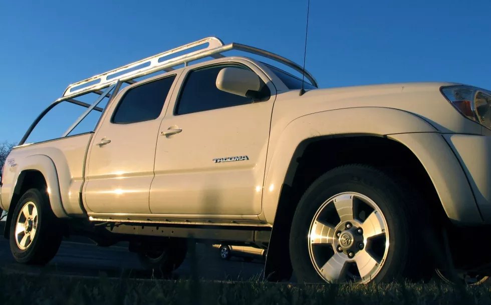 Custom roof rack built for our shop's Toyota Tacoma